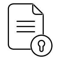 Icono de documento con cerradura representando protección de datos